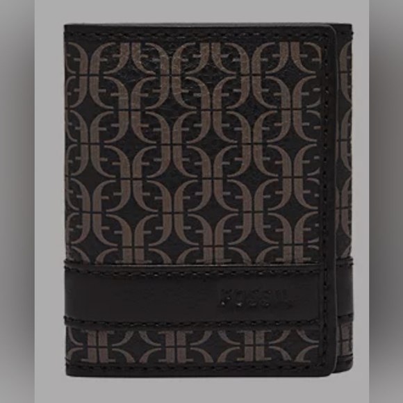 Fossil Other - Fossil Men's Lufkin‎ Trifold Wallet Black/Brown